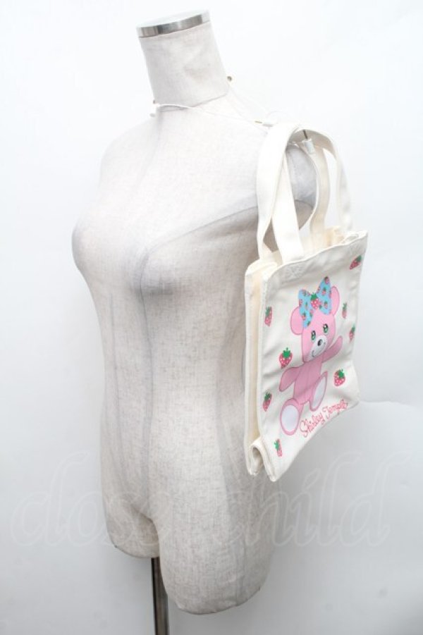 画像3: Shirley Temple / ストロベリーベアトートバッグ  白 S-26-02-28-012-ET-TO-HR-ZS (3)