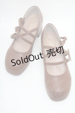 画像: axes femme / 3連ストラップおでこパンプス L ブラウン S-26-02-28-002-AX-SH-AS-ZS