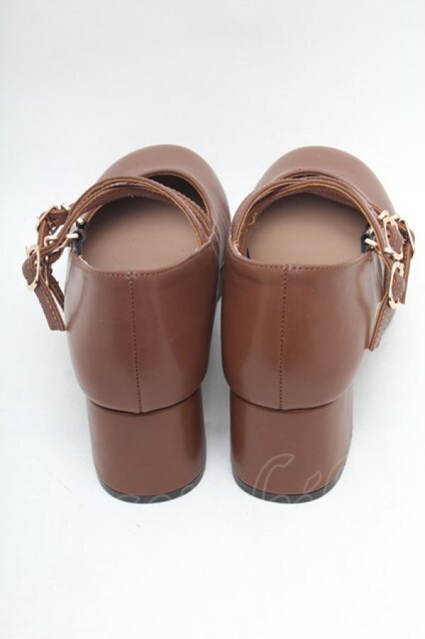 画像3: axes femme / 3連ストラップおでこパンプス L ブラウン S-26-02-28-002-AX-SH-AS-ZS (3)