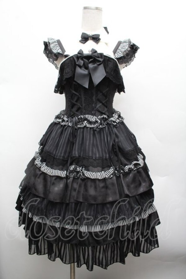 画像1: ALICE and the PIRATES / カフェガールジャンパースカート  黒 S-26-03-01-031-PA-OP-AS-ZS (1)