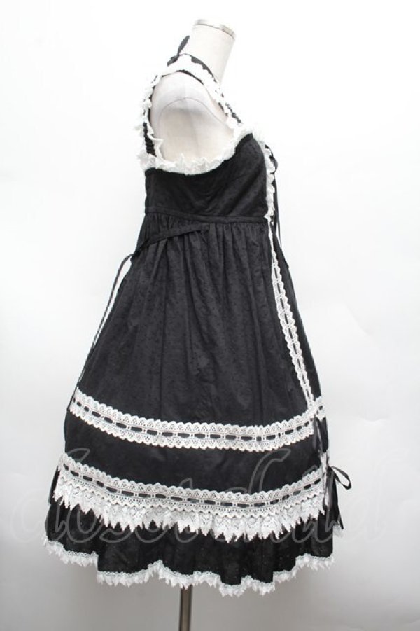 画像2: BABY,THE STARS SHINE BRIGHT / はわせベビードールジャンパースカート  黒ｘ白 S-26-03-01-032-BA-OP-HR-ZS (2)