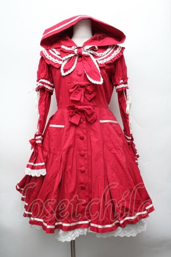 画像1: BABY,THE STARS SHINE BRIGHT / 赤ずきんコートワンピース  赤 S-26-03-01-034-BA-OP-AS-ZS (1)