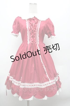 画像: BABY,THE STARS SHINE BRIGHT / STRAWBERRYカフェスカラップワンピース  赤 S-26-03-01-035-BA-OP-AS-ZS