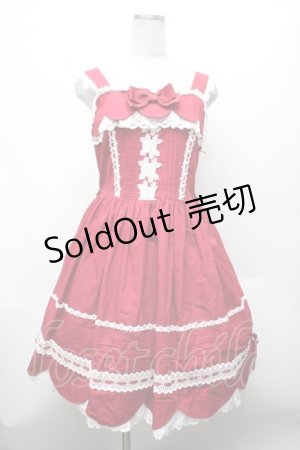 画像: BABY,THE STARS SHINE BRIGHT / リボンスカラップジャンパースカート  赤 S-26-03-01-036-BA-OP-AS-ZS