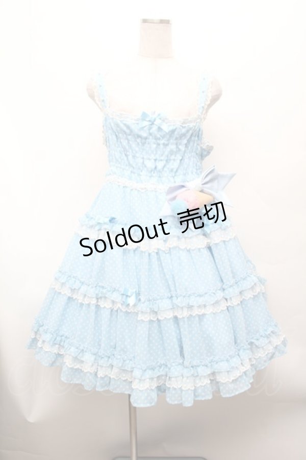 画像1: Angelic Pretty / Happyアイスクリームジャンパースカート  サックス S-26-03-01-038-AP-OP-AS-ZS (1)