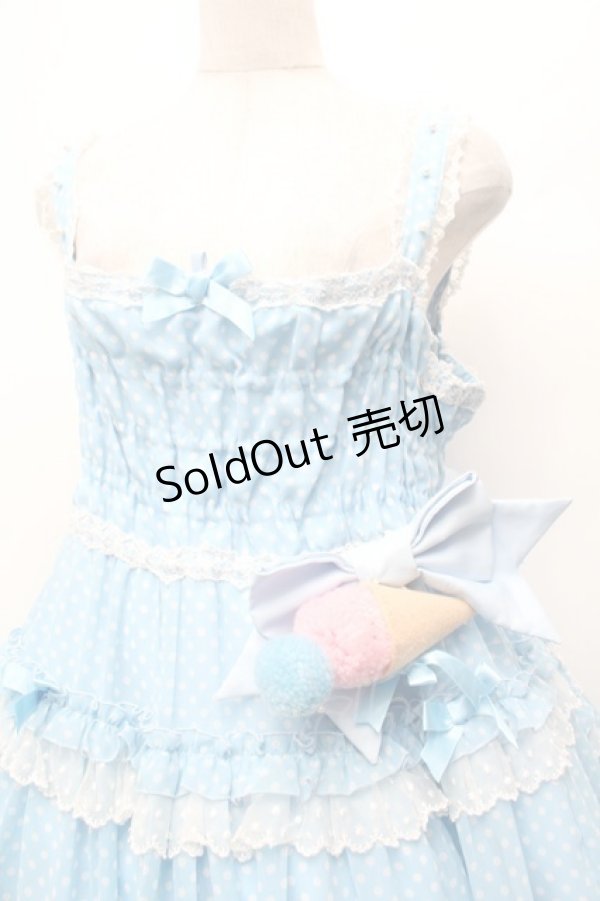 画像2: Angelic Pretty / Happyアイスクリームジャンパースカート  サックス S-26-03-01-038-AP-OP-AS-ZS (2)