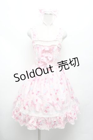 画像: BABY,THE STARS SHINE BRIGHT / ドリーミィポニーリボンリボンジャンパースカート＆カチューシャ  ピンク S-26-03-01-050-BA-OP-AS-ZS