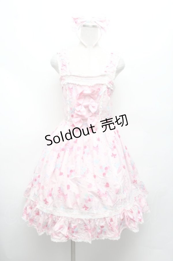 画像1: BABY,THE STARS SHINE BRIGHT / ドリーミィポニーリボンリボンジャンパースカート＆カチューシャ  ピンク S-26-03-01-050-BA-OP-AS-ZS (1)