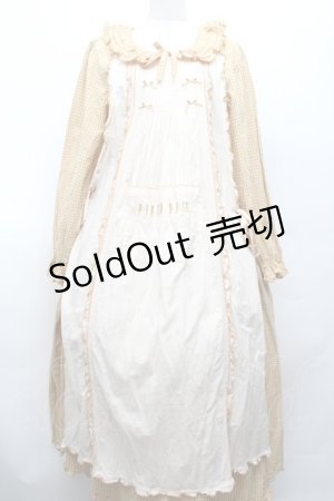 画像: PINK HOUSE / エプロン付きアースギンガムワンピース  イエロー S-26-03-01-056-LO-OP-HR-ZS