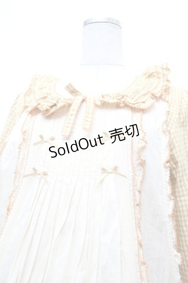 画像2: PINK HOUSE / エプロン付きアースギンガムワンピース  イエロー S-26-03-01-056-LO-OP-HR-ZS (2)