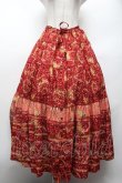 画像1: PINK HOUSE / Flower Picnic プリントパッチワークスカート  赤 S-26-03-01-060-LO-SK-AS-ZS (1)