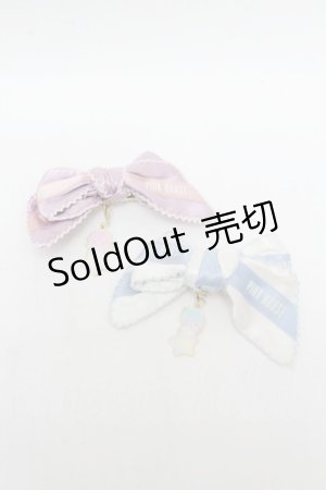 画像: PINK HOUSE / Little Twin Stars×PINK HOUSE リボンクリップ2個セット(チャーム付き)  ピンクｘブルー S-26-03-01-002-LO-AC-HR-ZS