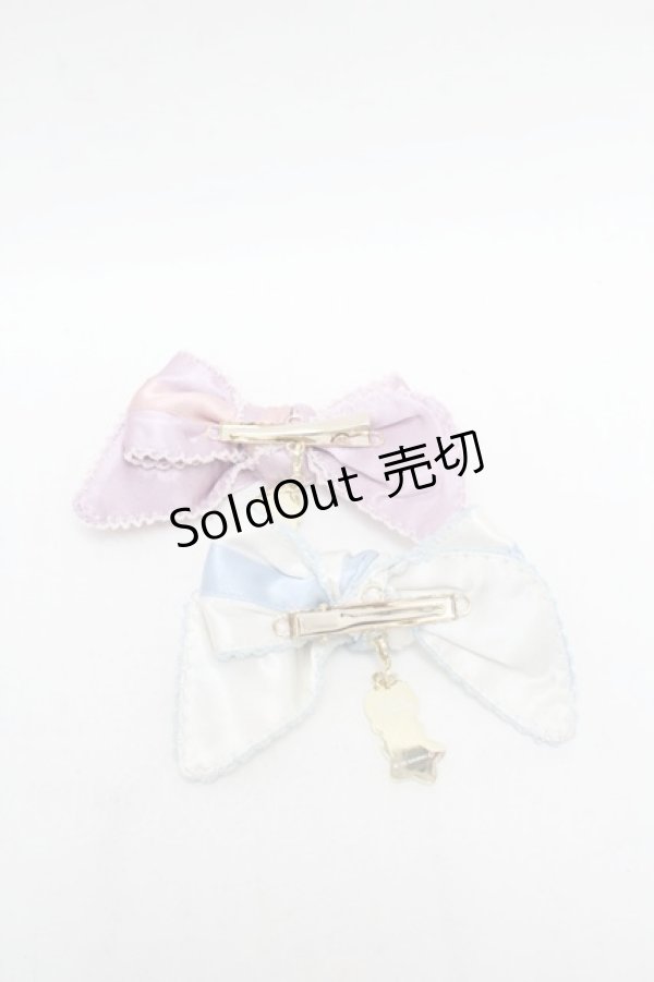 画像2: PINK HOUSE / Little Twin Stars×PINK HOUSE リボンクリップ2個セット(チャーム付き)  ピンクｘブルー S-26-03-01-002-LO-AC-HR-ZS (2)