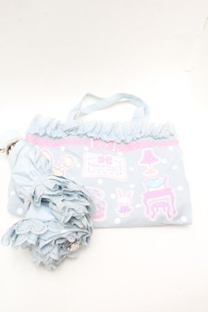 画像: Angelic Pretty / Fancy Paper Dolls折りたたみアンブレラ  サックス S-26-03-01-017-AP-ZA-HR-ZS