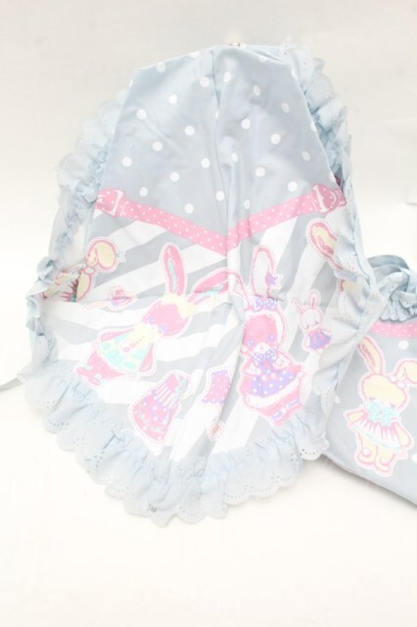 画像2: Angelic Pretty / Fancy Paper Dolls折りたたみアンブレラ  サックス S-26-03-01-017-AP-ZA-HR-ZS (2)