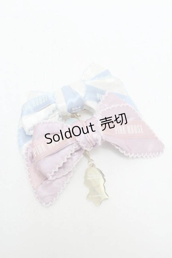 画像3: PINK HOUSE / Little Twin Stars×PINK HOUSE リボンクリップ2個セット(チャーム付き)  ピンクｘブルー S-26-03-01-002-LO-AC-HR-ZS (3)