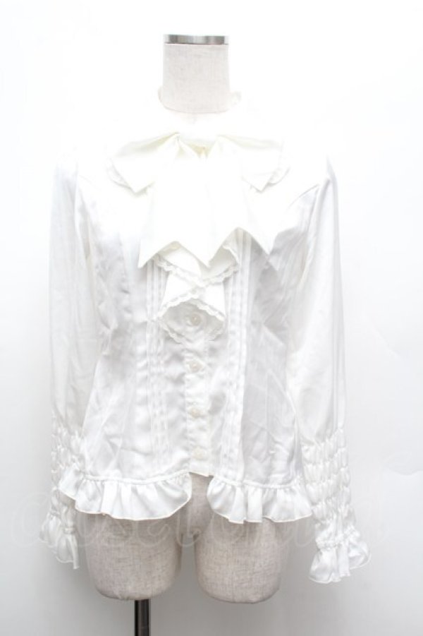 画像1: ATELIER PIERROT / カンツォーネブラウス  白 S-26-03-01-020-EL-BL-HR-ZS (1)