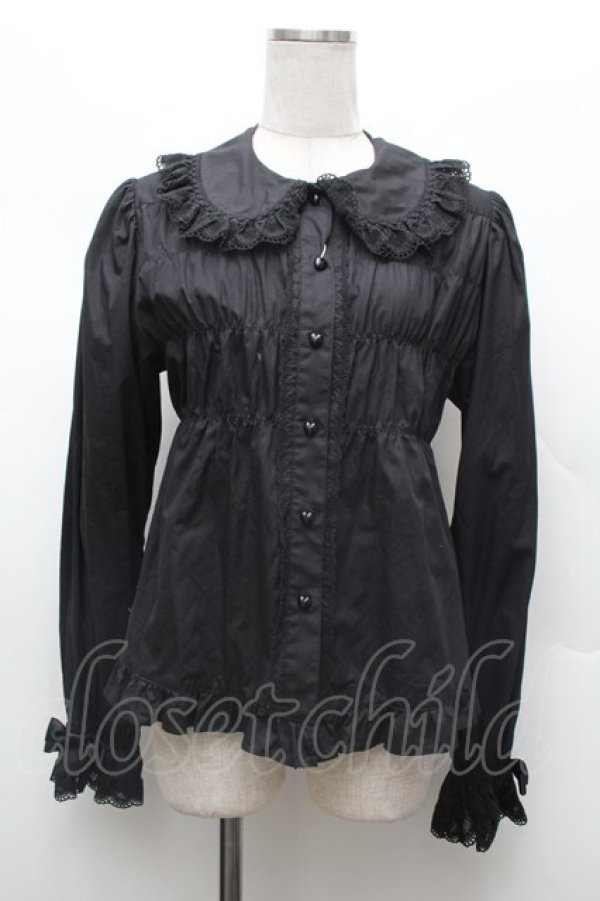 画像1: BABY,THE STARS SHINE BRIGHT / ベビードールブラウス（2022）  黒 S-26-03-01-022-BA-BL-HR-ZS (1)