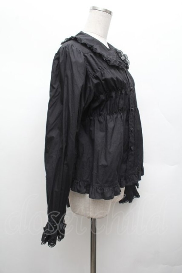 画像2: BABY,THE STARS SHINE BRIGHT / ベビードールブラウス（2022）  黒 S-26-03-01-022-BA-BL-HR-ZS (2)