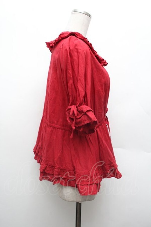 画像2: Chalmiere / クラシックコットンブラウス  赤 S-26-03-01-024-0-BL-HR-ZS (2)