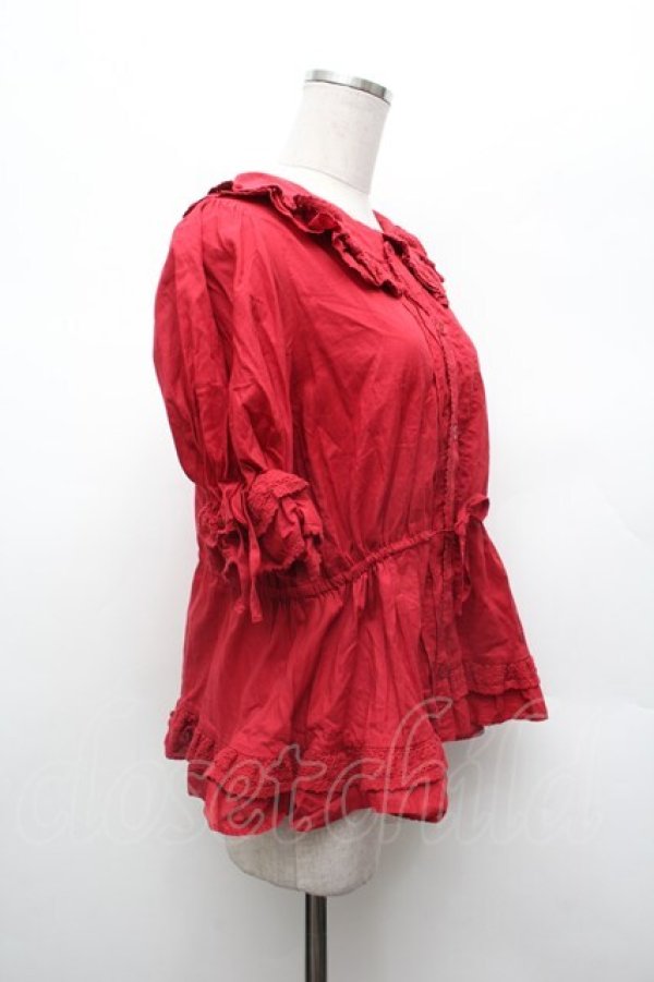 画像2: Chalmiere / クラシックコットンブラウス  赤 S-26-03-01-025-0-BL-HR-ZS (2)