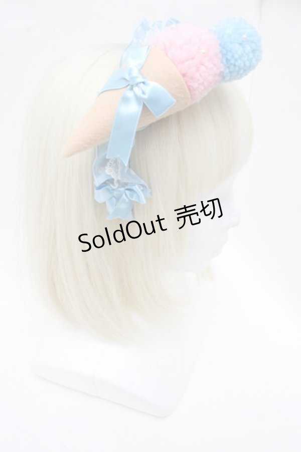 画像2: Angelic Pretty / Happyアイスクリームカチューシャ  サックス S-26-03-01-003-AP-AC-AS-ZS (2)