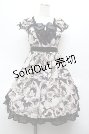 画像: BABY,THE STARS SHINE BRIGHT / メルヴェイユーズなBoudoir〜永遠に続くLadyな時間〜柄ロングジャンパースカート  黒 S-26-03-01-029-BA-AC-AS-ZS