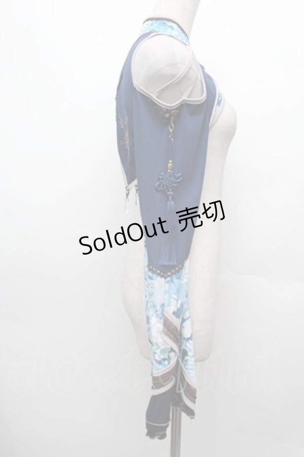 画像3: Ozz oneste / チャイナタッセル&着物袖ボレロ  ネイビーＸサックス S-26-03-02-004-OO-TO-SA-ZS (3)