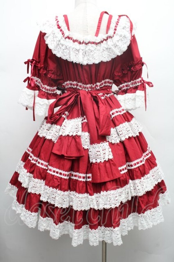 画像2: BABY,THE STARS SHINE BRIGHT / Confiture Ribbonワンピース  エンジ S-26-03-02-035-BA-OP-HR-ZS (2)