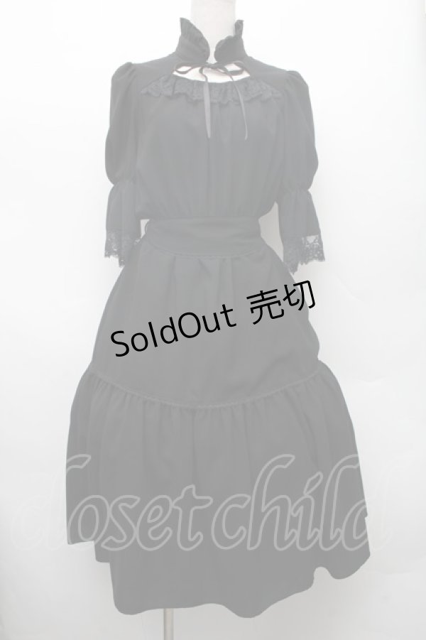 画像1: MIHO MATSUDA / シフォンロング ワンピース  黒 S-26-03-02-036-GO-OP-AS-ZS (1)