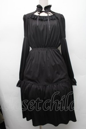 画像: MIHO MATSUDA / シャーリングワンピース  黒 S-26-03-02-037-GO-OP-AS-ZS