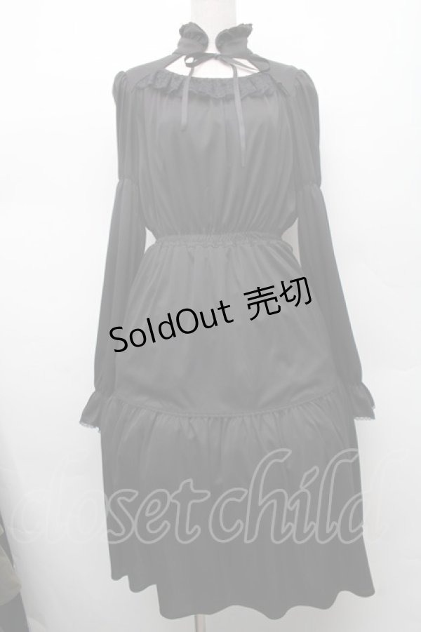 画像1: MIHO MATSUDA / シャーリングワンピース  黒 S-26-03-02-037-GO-OP-AS-ZS (1)