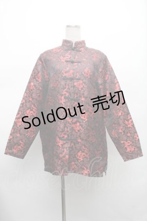 画像: LISTEN FLAVOR / ブロケードチャイナシャツ  黒 S-26-03-02-038-PU-BL-AS-ZS