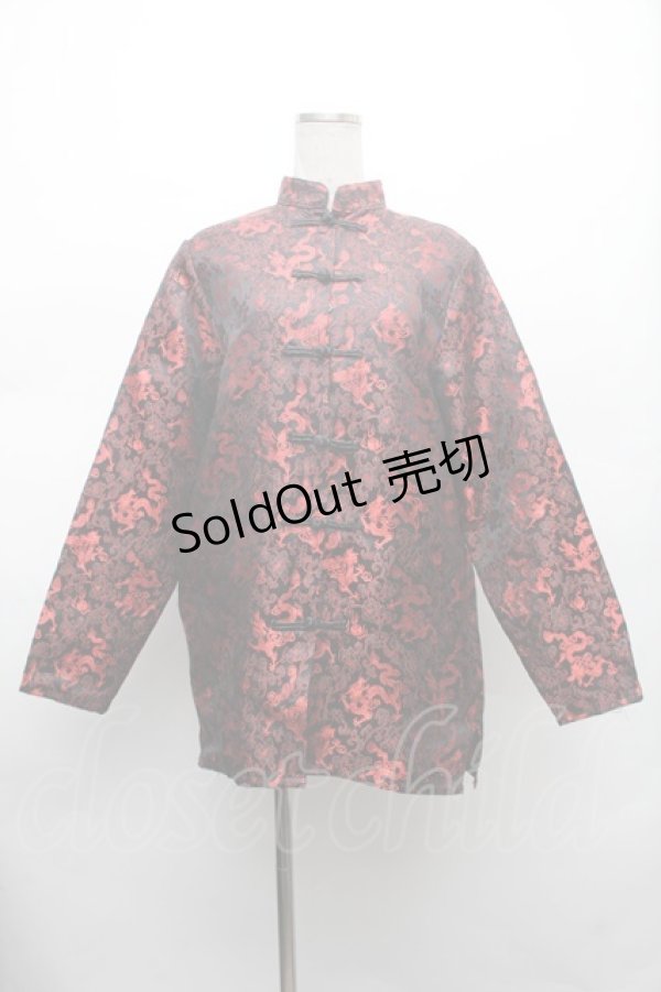 画像1: LISTEN FLAVOR / ブロケードチャイナシャツ  黒 S-26-03-02-038-PU-BL-AS-ZS (1)