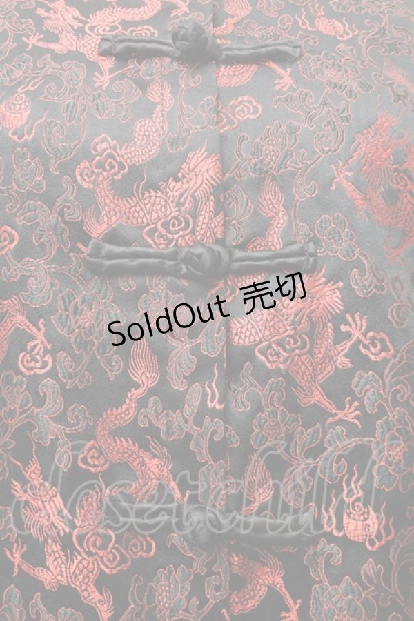 画像3: LISTEN FLAVOR / ブロケードチャイナシャツ  黒 S-26-03-02-038-PU-BL-AS-ZS (3)