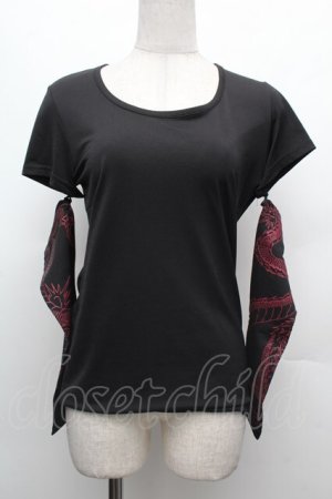 画像: Qutie Frash / アームカバー付きTシャツ  黒 S-26-03-02-007-QU-TO-AS-ZS