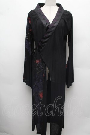 画像: Ozz oneste / 着物風ロングカーディガン  黒 S-26-03-02-008-OO-TO-SZ-ZS