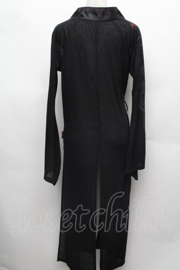 画像2: Ozz oneste / 着物風ロングカーディガン  黒 S-26-03-02-008-OO-TO-SZ-ZS (2)