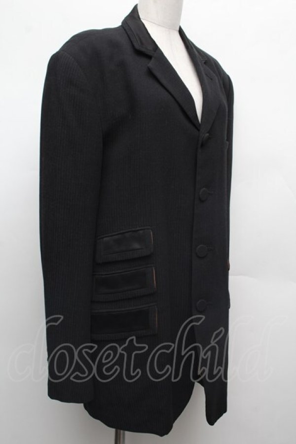 画像3: Jean Paul GAULTIER / ストライプテーラードジャケット 50 黒 S-26-03-02-009-0-JA-AS-ZS (3)