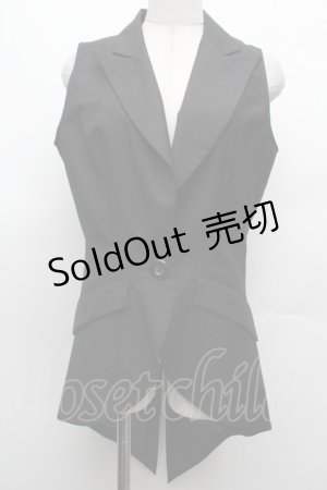 画像: BPN / 1つボタンベスト  黒 S-26-03-02-011-GO-TO-HR-ZS