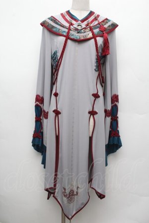 画像: Ozz oneste / チャイナボタンワンピース  グレー S-26-03-02-016-OO-OP-AS-ZS