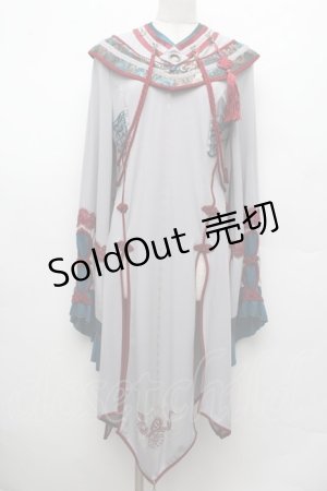 画像: Ozz oneste / チャイナボタンワンピース  グレー S-26-03-02-016-OO-OP-AS-ZS