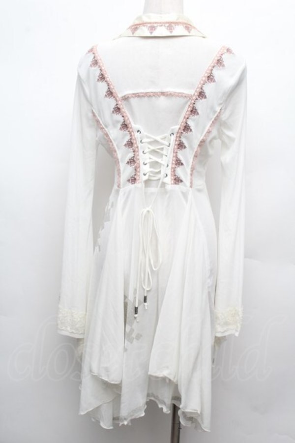 画像2: Ozz oneste / タッセルチャイナシースルーロングカーディガン  白Ｘピンク S-26-03-02-019-OO-TO-SA-ZS (2)