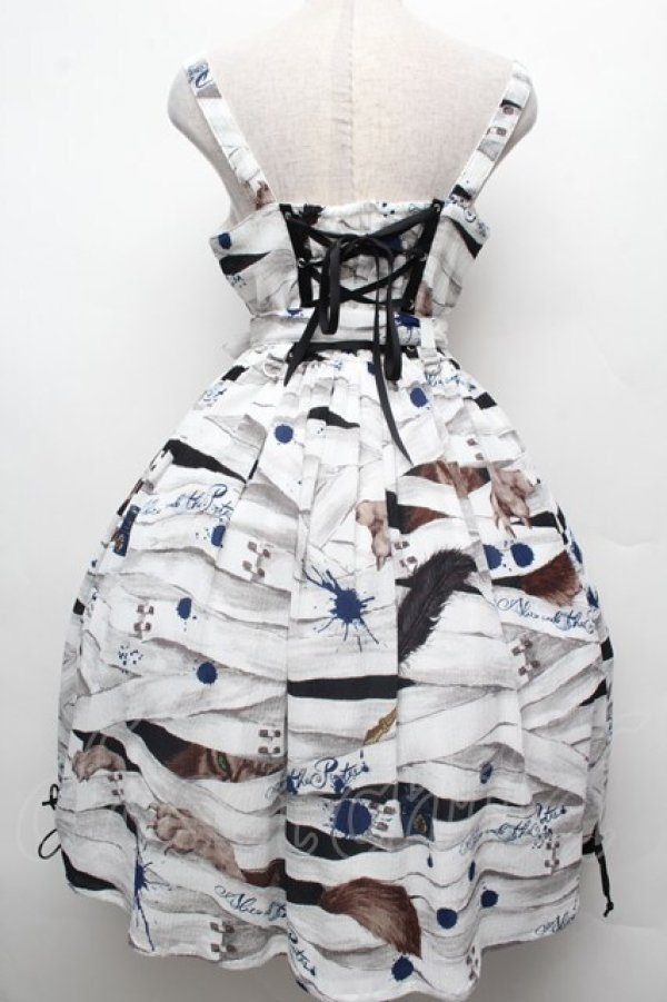 画像2: ALICE and the PIRATES / Wolf the ripper柄ジャンパースカート  白 S-26-03-02-020-PA-OP-SA-ZS (2)