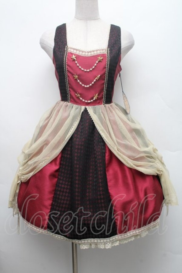 画像1: ALICE and the PIRATES / 夢か現か、記憶の中のPiste d'un cirque “Un”ジャンパースカート  ボルドー S-26-03-02-024-PA-OP-SA-ZS (1)