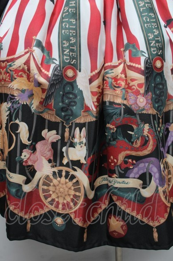 画像3: ALICE and the PIRATES / Escape Beast柄シャツワンピース  エンジ S-26-03-02-025-PA-SK-SZ-ZS (3)