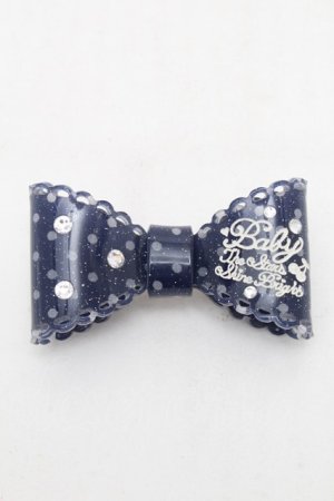 画像: BABY,THE STARS SHINE BRIGHT / チェリードットリボンバレッタ  紺 S-26-03-04-004-BA-AC-AS-ZS