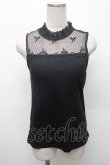 画像1: m petit by misako / NINA'S パット付きレースタンクトップ  黒 S-26-03-04-042-LO-TO-HR-ZS (1)