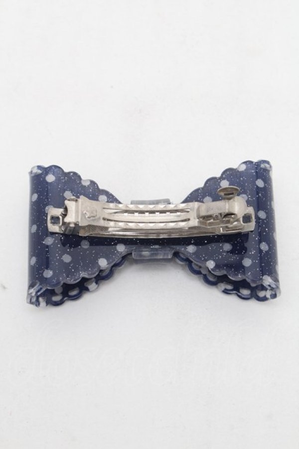 画像2: BABY,THE STARS SHINE BRIGHT / チェリードットリボンバレッタ  紺 S-26-03-04-004-BA-AC-AS-ZS (2)