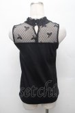 画像2: m petit by misako / NINA'S パット付きレースタンクトップ  黒 S-26-03-04-042-LO-TO-HR-ZS (2)
